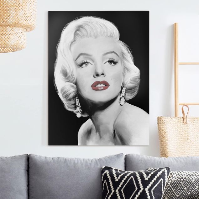 Wanddeko Wohnzimmer Marilyn mit Ohrschmuck