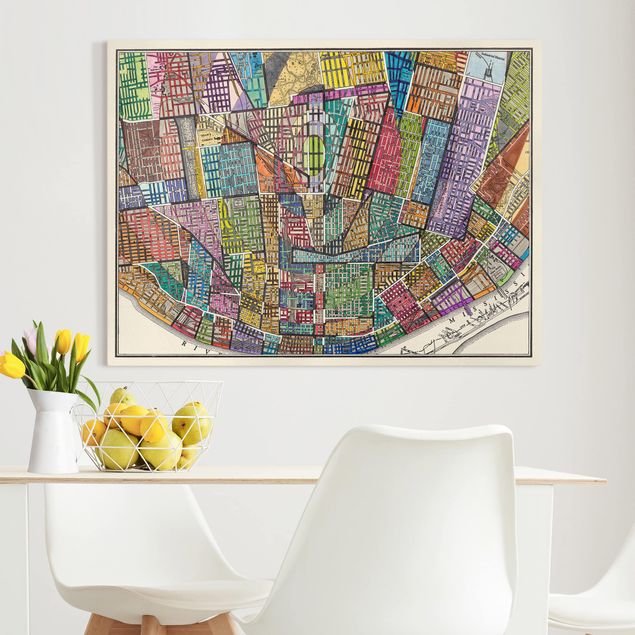 Wanddeko bunt Moderne Karte von St. Louis
