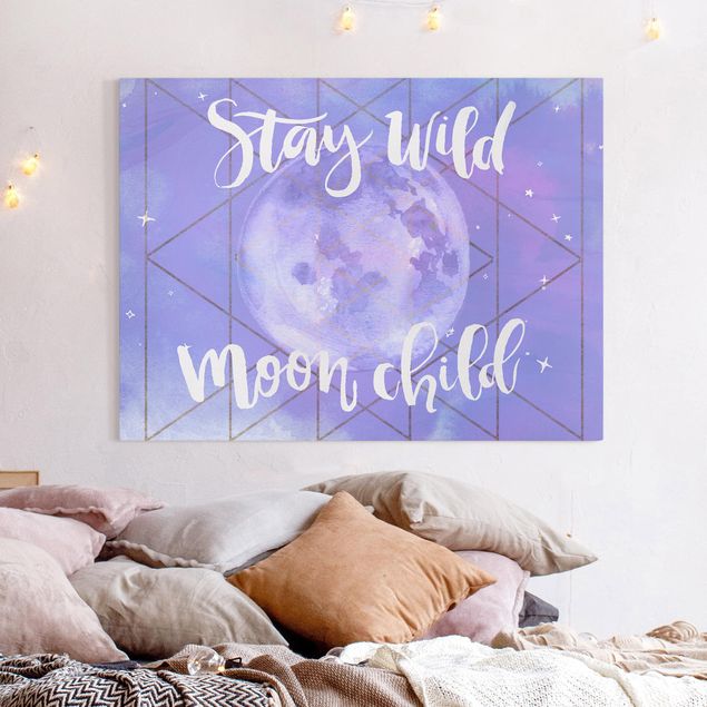 Wanddeko Schlafzimmer Mond-Kind - Stay wild