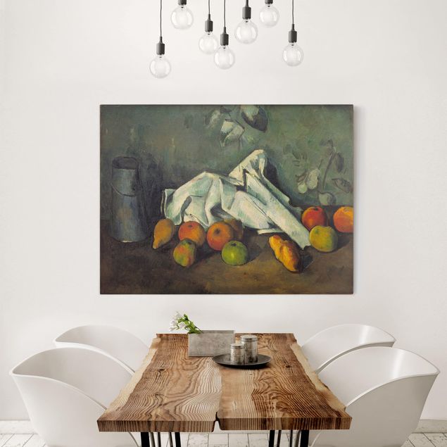 Wanddeko Wohnzimmer Paul Cézanne - Milchkanne und Äpfel