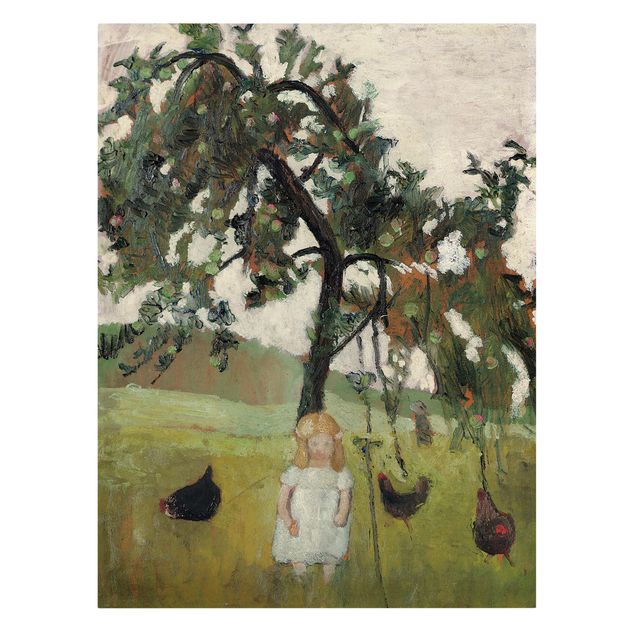 Wanddeko Esszimmer Paula Modersohn-Becker - Elsbeth mit Hühnern