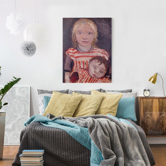 Wanddeko Wohnzimmer Paula Modersohn-Becker - Mädchen mit Puppe