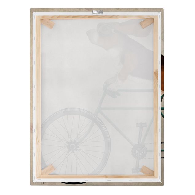 Wanddeko Esszimmer Radtour - Basset auf Fahrrad