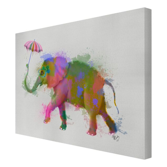 Wanddeko Mädchenzimmer Regenbogen Splash Elefant