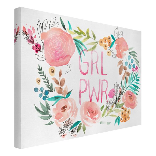 Wanddeko Mädchenzimmer Rosa Blüten - Girl Power