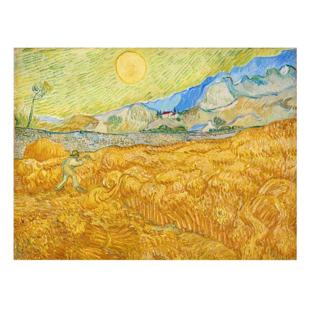 Leinwandbild - Vincent van Gogh - Kornfeld mit Schnitter - Quer 4:3