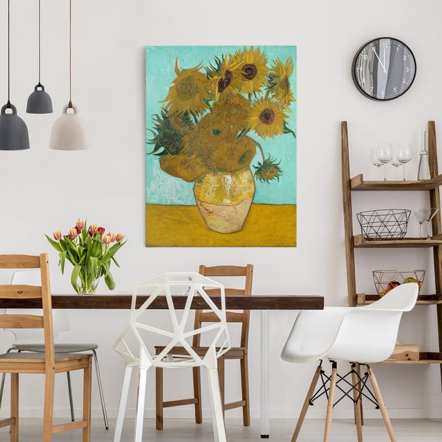 Wanddeko Wohnzimmer Vincent van Gogh - Vase mit Sonnenblumen