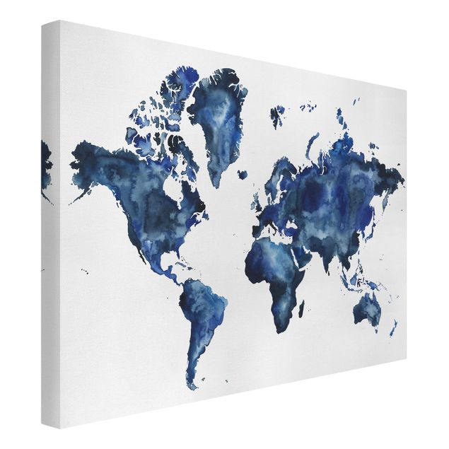 Wanddeko Flur Wasser-Weltkarte hell