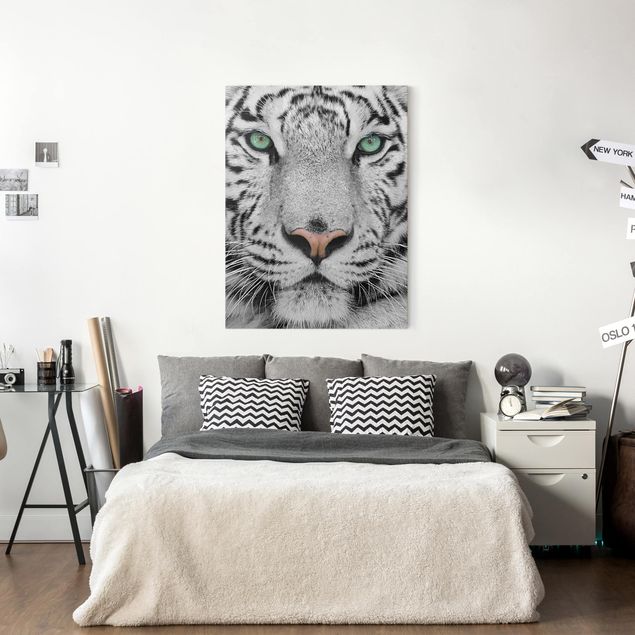 Wanddeko Schlafzimmer Weißer Tiger