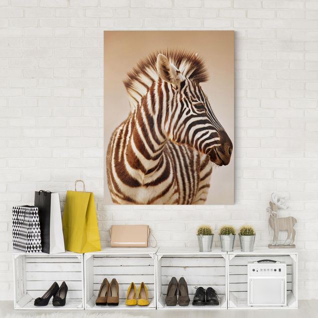 Wanddeko Wohnzimmer Zebra Baby Portrait