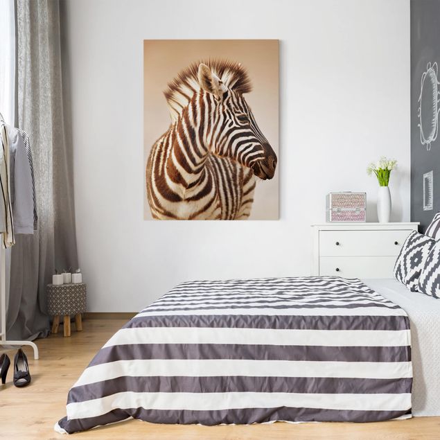 Wanddeko Schlafzimmer Zebra Baby Portrait