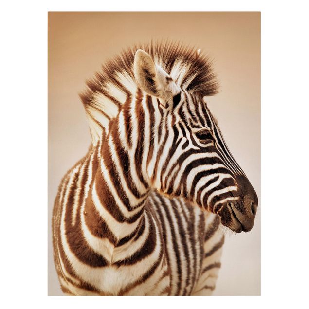 Wanddeko Esszimmer Zebra Baby Portrait