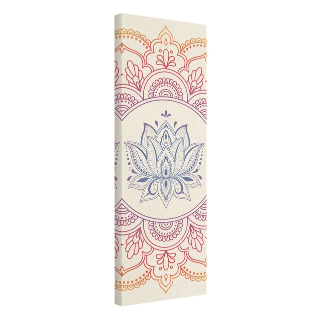 Wanddeko über Bett Lotusblüte Regenbogen