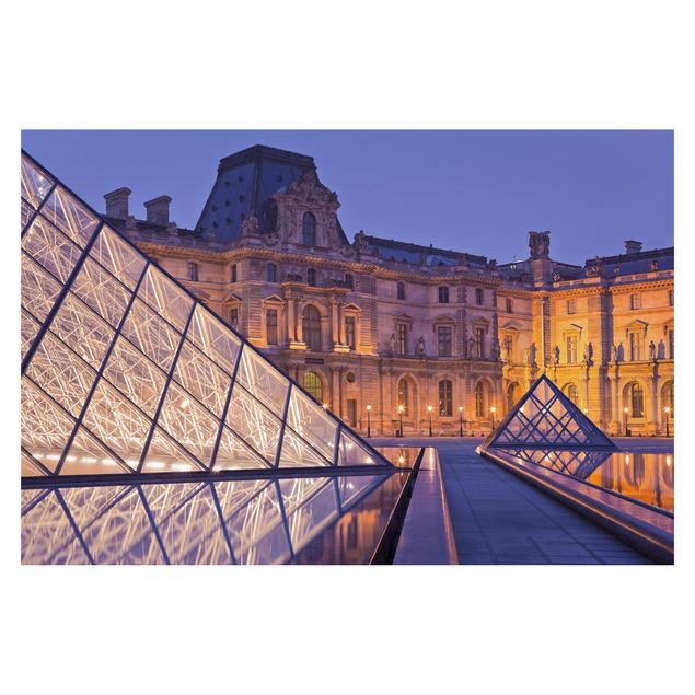 Wanddeko Büro Louvre Paris bei Nacht