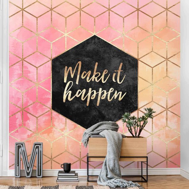 Wanddeko Wohnzimmer Make It Happen Geometrie Pastell