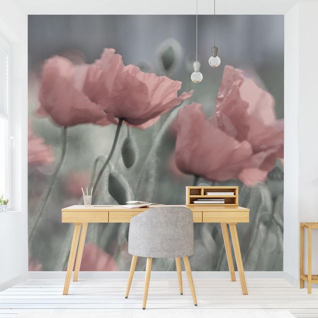 Wanddeko Schlafzimmer Malerische Mohnblumen