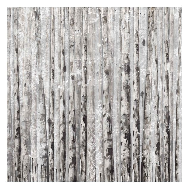 Wanddeko über Sofa Malerischer Birkenwald