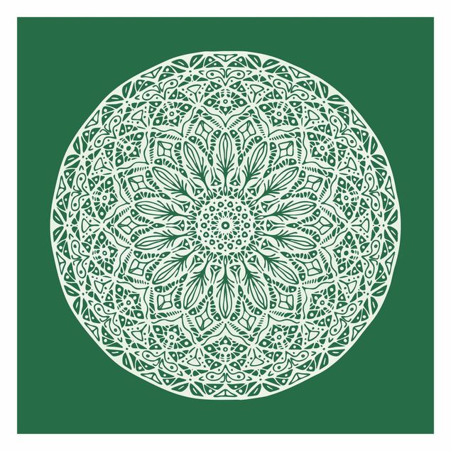 Wanddeko grün Mandala Ornament vor Grün