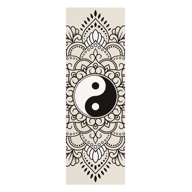 Wanddeko schwarz Mandala Yin und Yang
