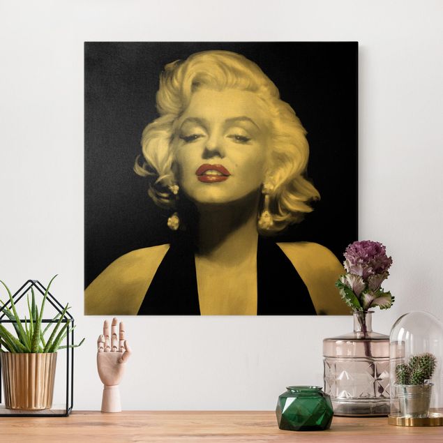 Wanddeko Wohnzimmer Marilyn mit roten Lippen