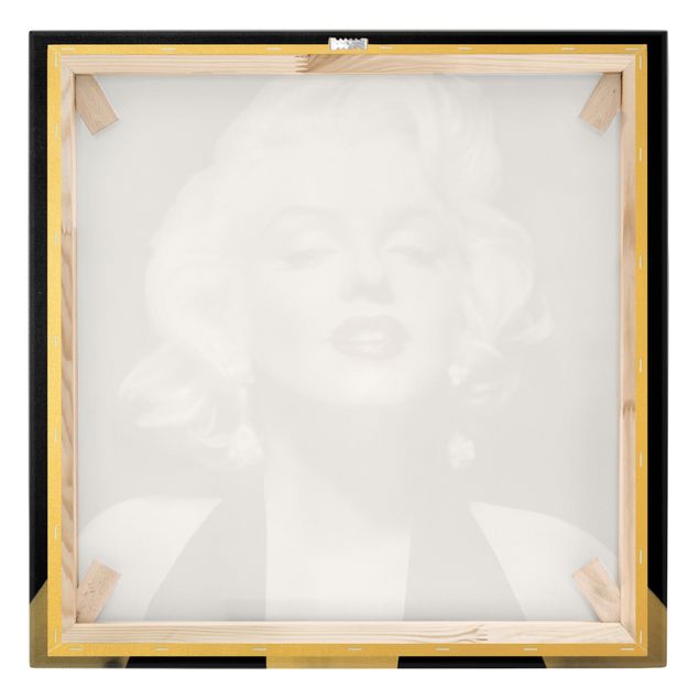 Wanddeko über Bett Marilyn mit roten Lippen