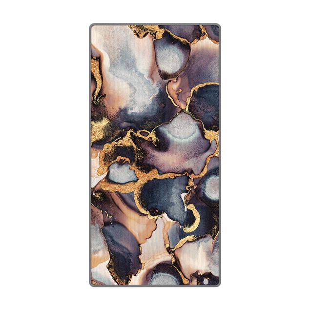 Wohndeko Abstrakt Marmor Aquarell mit Gold