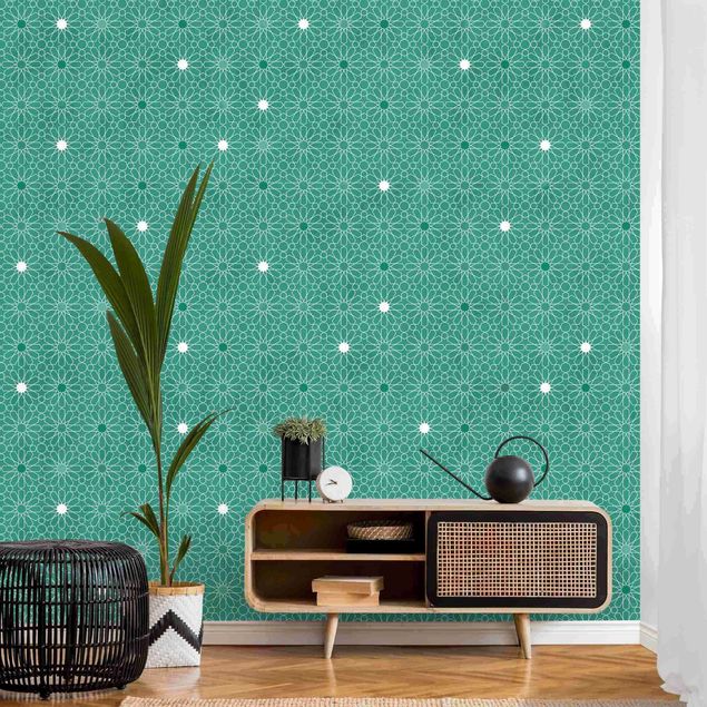 Wanddeko Wohnzimmer Marokkanisches Sternen Muster