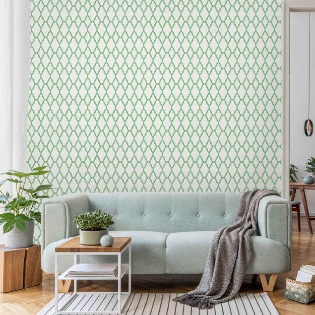 Wanddeko Wohnzimmer Marokkanisches Waben Linienmuster
