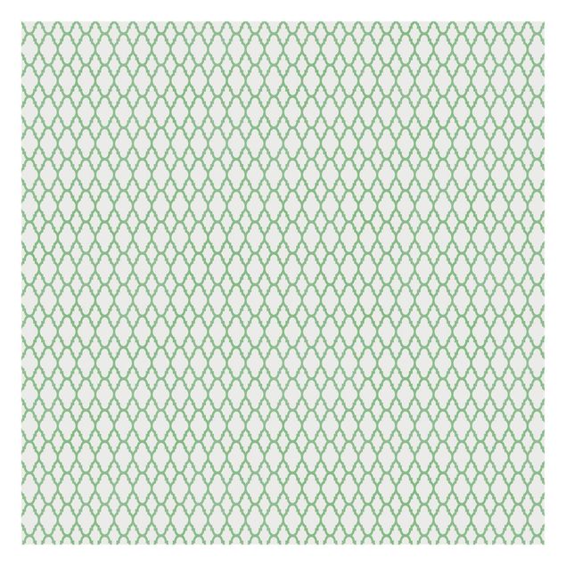 Wanddeko grün Marokkanisches Waben Linienmuster