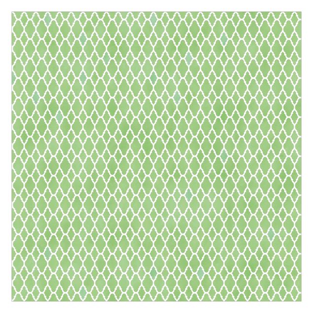 Wanddeko grün Marokkanisches Waben Muster