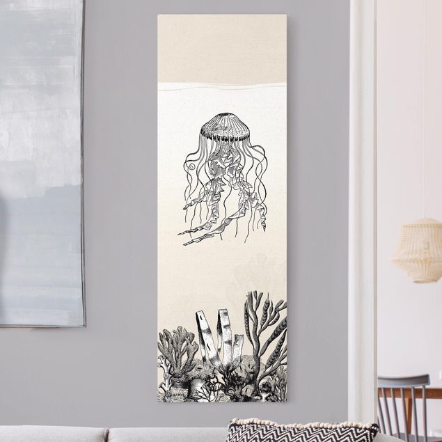 Wanddeko Wohnzimmer Meeresillusion Medusa