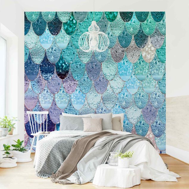 Wanddeko Schlafzimmer Meerjungfrauen Magie in Blaugrün