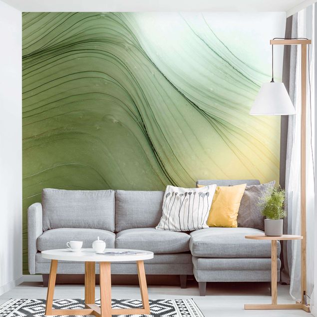 Wanddeko Schlafzimmer Meliertes Grün mit Honig