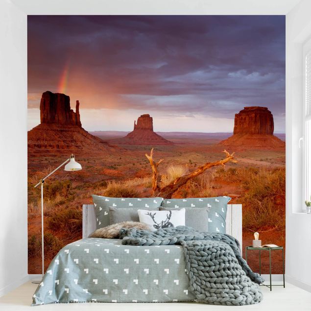 Wanddeko Schlafzimmer Monument Valley bei Sonnenuntergang