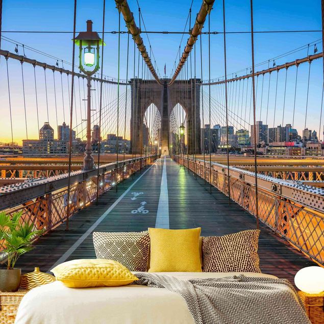 Wohndeko Architektur Morgenblick von der Brooklyn Bridge