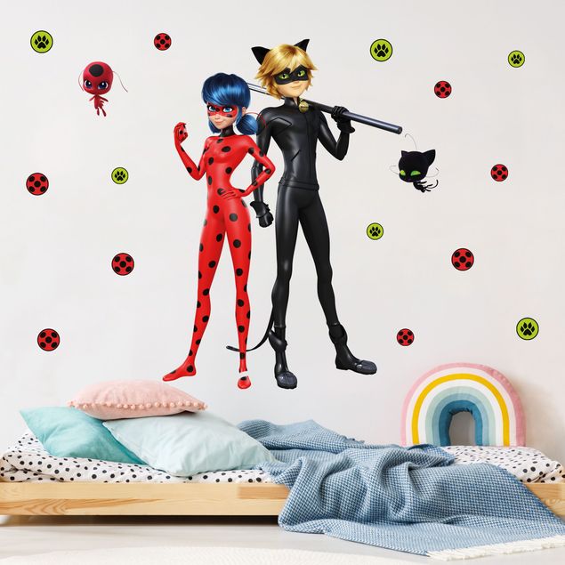 Wanddeko Büro Miraculous Ladybug und Cat Noir sind bereit