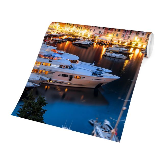 Wanddeko Esszimmer Nacht im Hafen von Portofino