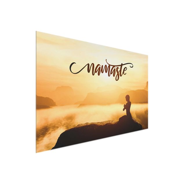Wanddeko Büro Namaste Sonnenaufgang im Gebirge