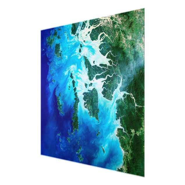 Wanddeko über Sofa NASA Fotografie Archipel Südostasien