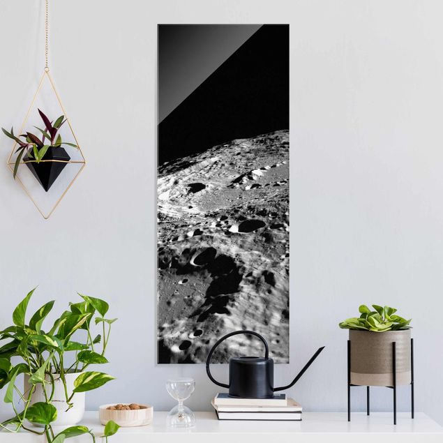 Wanddeko Schlafzimmer NASA Fotografie Mondkrater