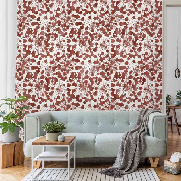 Wanddeko Wohnzimmer Natürliches Muster Pusteblume mit Punkten Kupfer