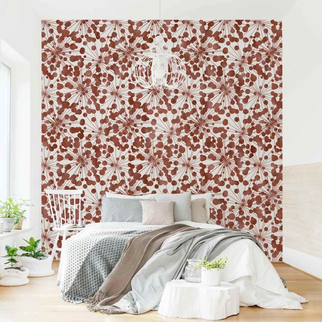 Wanddeko Schlafzimmer Natürliches Muster Pusteblume mit Punkten Kupfer