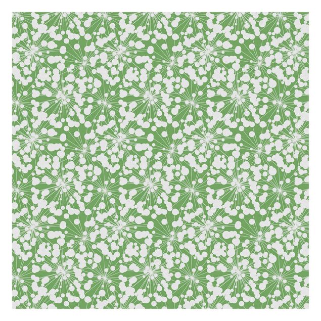 Wanddeko grün Natürliches Muster Pusteblume mit Punkten vor Grün