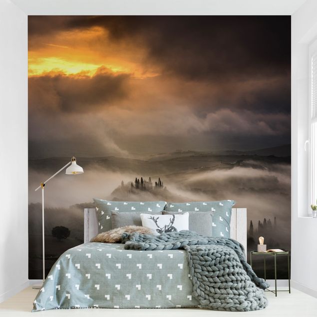 Wanddeko Schlafzimmer Nebelwellen