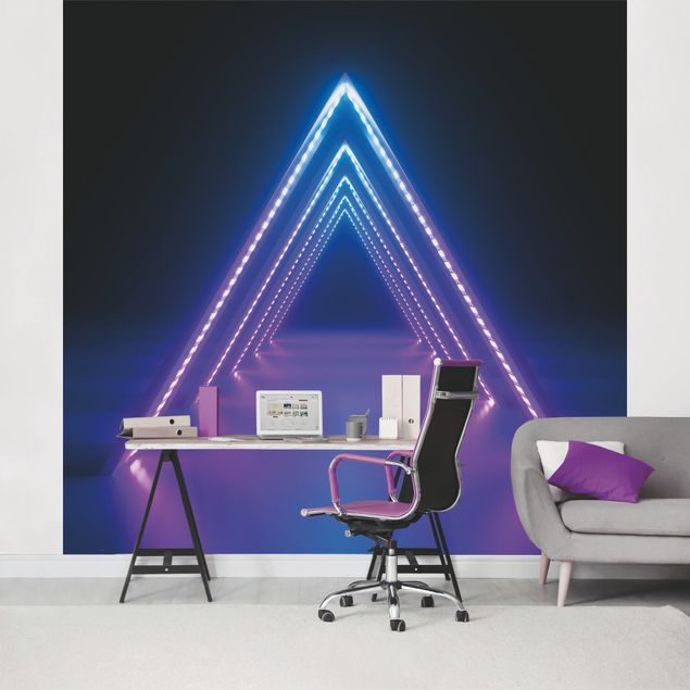 Wanddeko Wohnzimmer Neon Dreieck