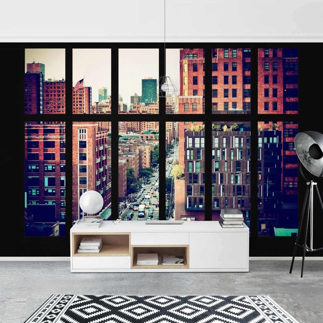 Wanddeko Wohnzimmer New York Fensterblick III