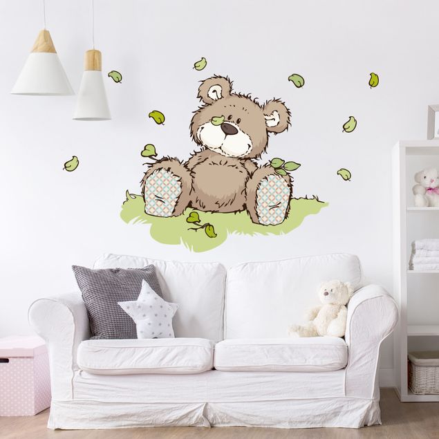 Wanddeko Babyzimmer NICI - Classic Bear - Blätterhaufen