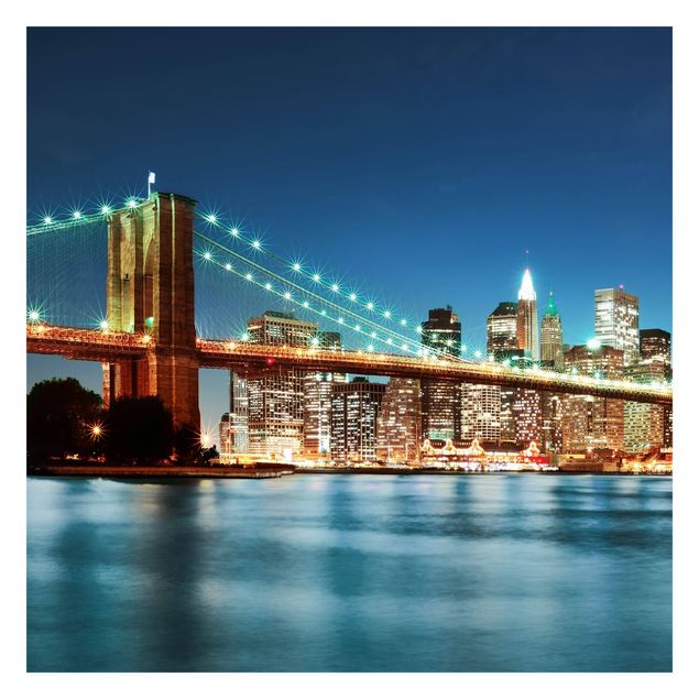 Wanddeko Esszimmer Nighttime Manhattan Bridge