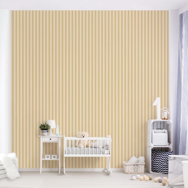 Wanddeko Babyzimmer No.YK46 Streifen Gelb Beige