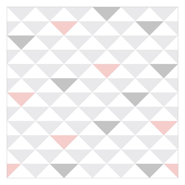 Wanddeko Muster No.YK65 Dreiecke Grau Weiß Rosa